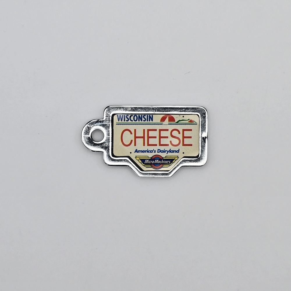 Vintage 1990 Galoob Micro Machines License Plate Wisconsin CHEESE
